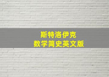 斯特洛伊克 数学简史英文版